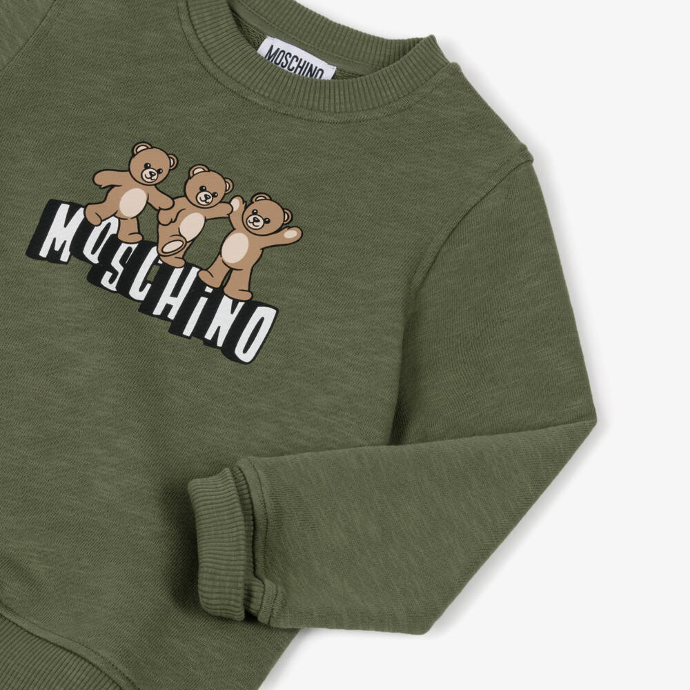 Moschino-Khaki 3 Bear Sweatshirt | Childrensalon Outlet