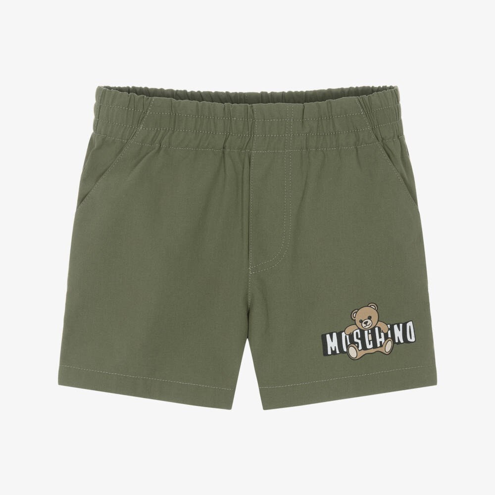 Moschino-Шорты цвета хаки с логотипом для мальчиков | Childrensalon Outlet