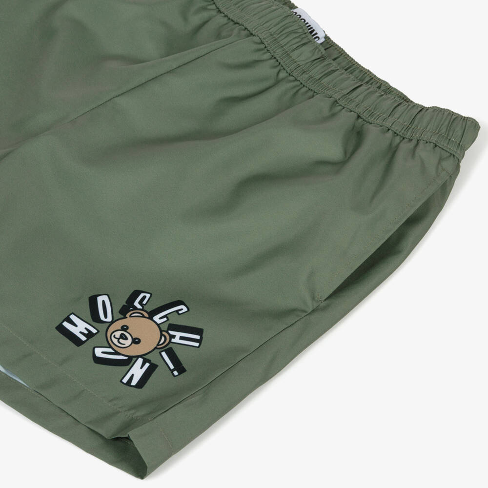Moschino-Khaki Green Swmi Shorts | Childrensalon Outlet