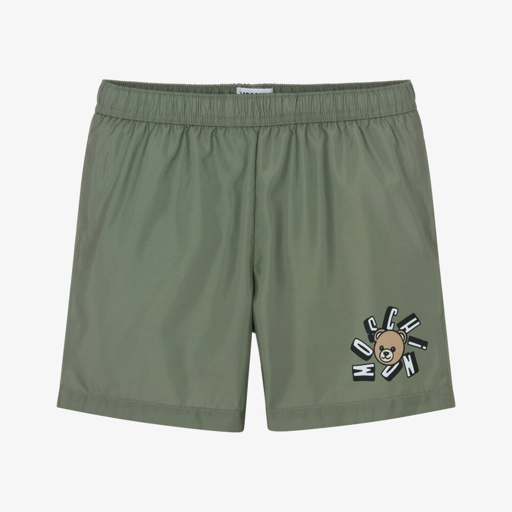 Moschino-Khaki Green Swmi Shorts | Childrensalon Outlet