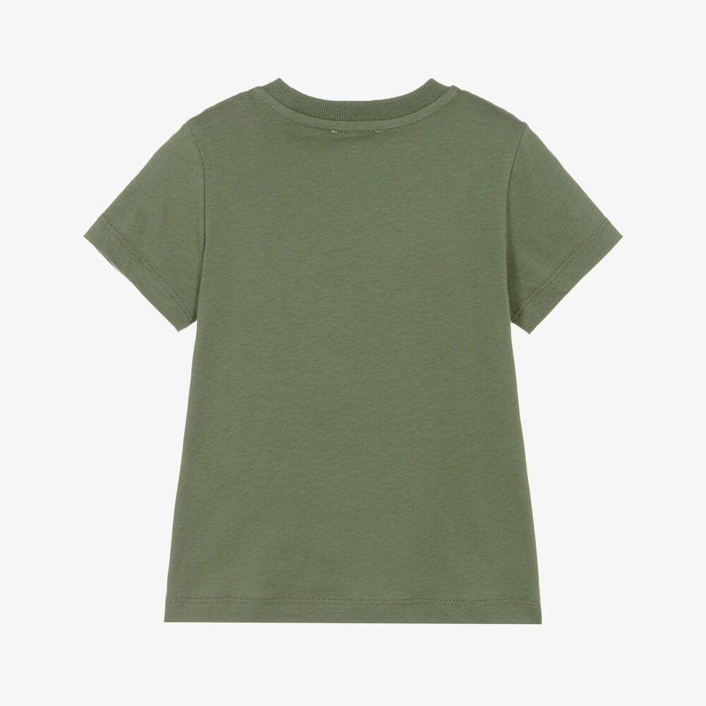 Moschino-Khaki Tonal Logo Ss Tshirt | Childrensalon Outlet