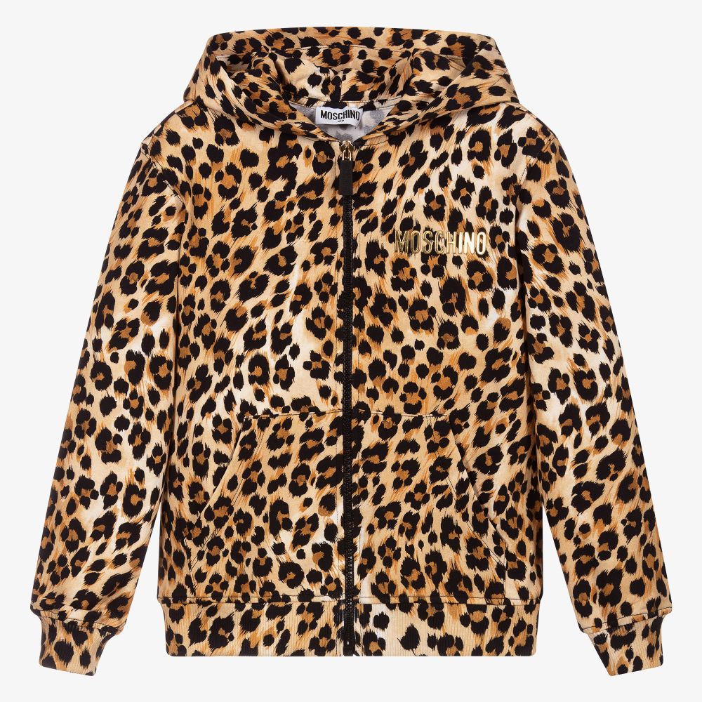 Moschino Kid-Teen - Leopard Print Zip-Up Top | Childrensalon