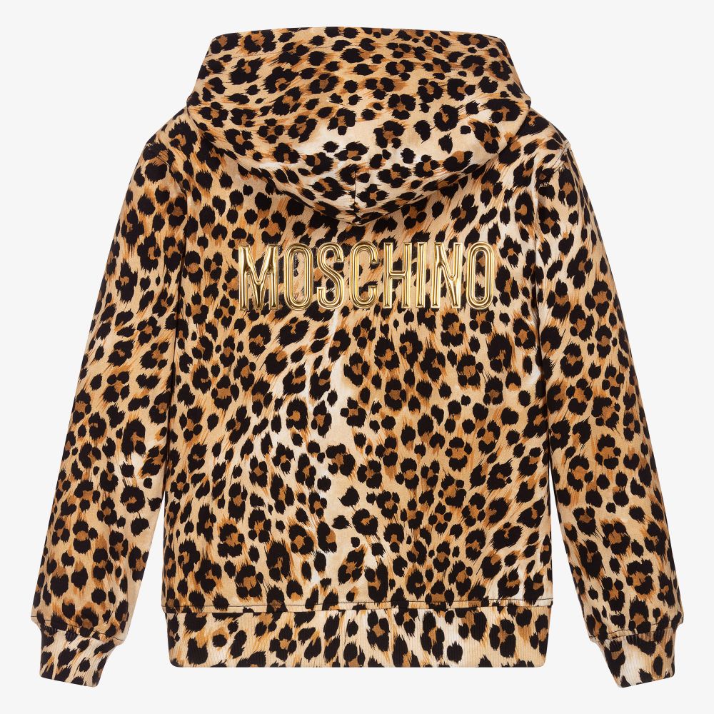 Moschino Kid-Teen-Leopard Print Zip-Up Top | Childrensalon Outlet