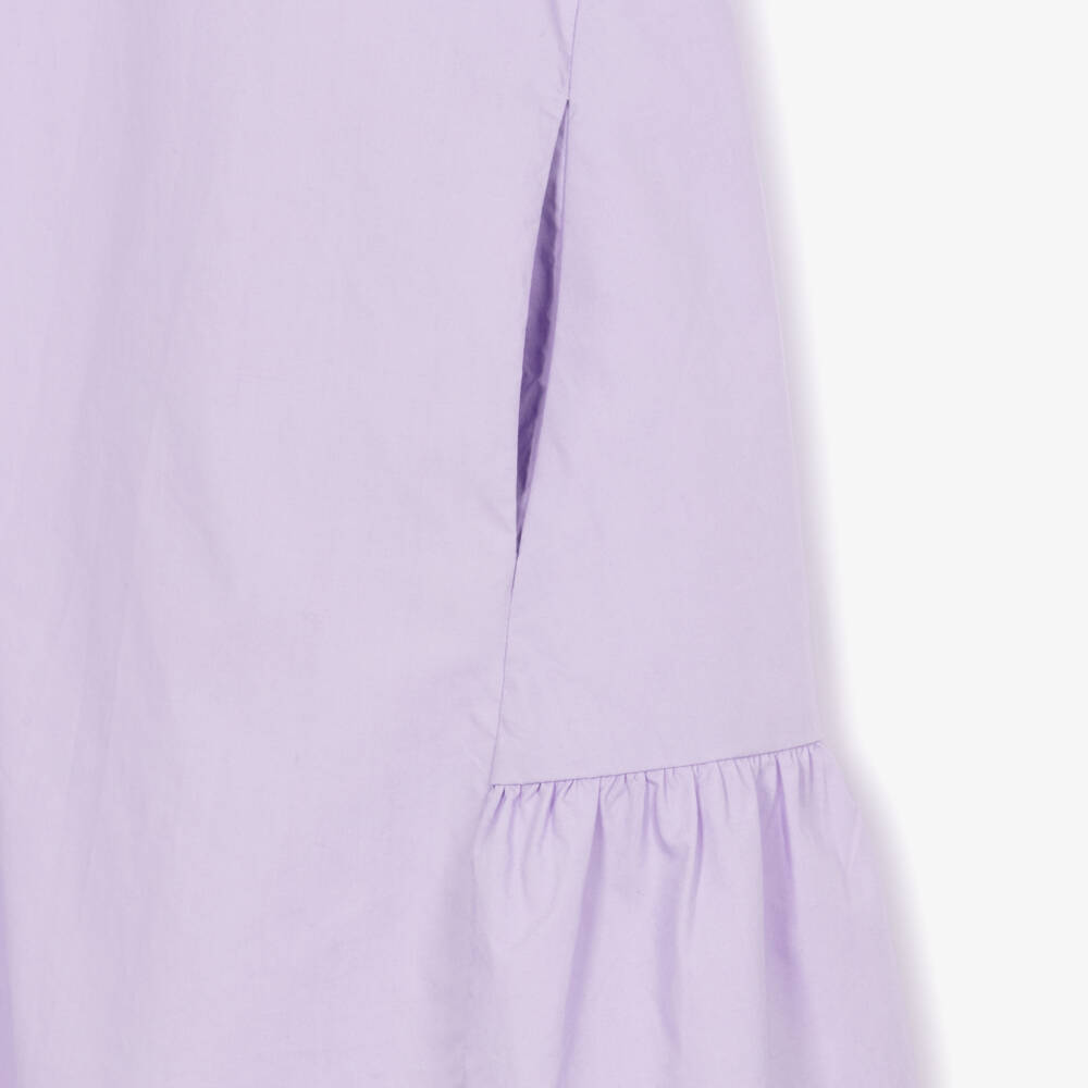 Moschino-Lilac Bear Logo Poplin Dress | Childrensalon Outlet