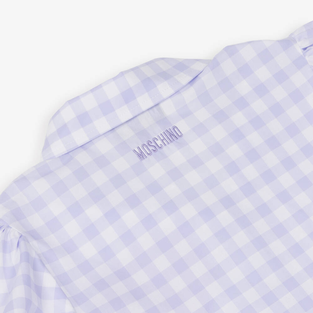 Moschino-Lilac Gingham Dress | Childrensalon Outlet
