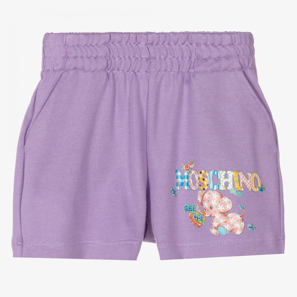 Moschino Kid-Teen - Lilac Purple Cotton Shorts | Childrensalon