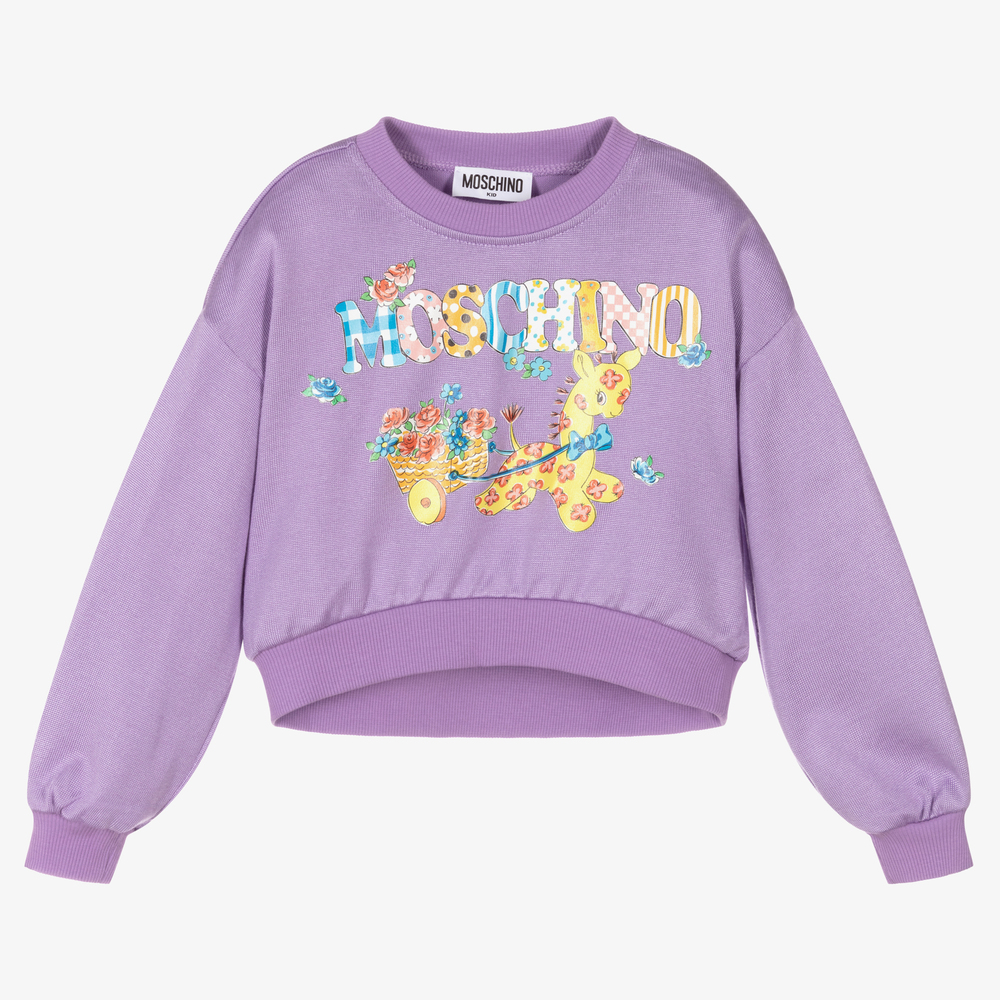 Moschino Kid-Teen - Fliederfarbenes Baumwoll-Sweatshirt | Childrensalon