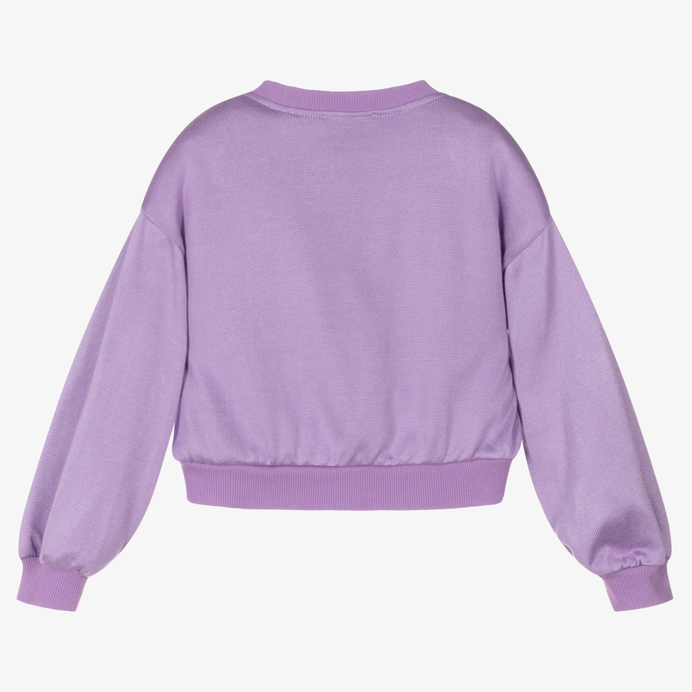 Moschino Kid-Teen-Lilac Purple Cotton Sweatshirt | Childrensalon Outlet
