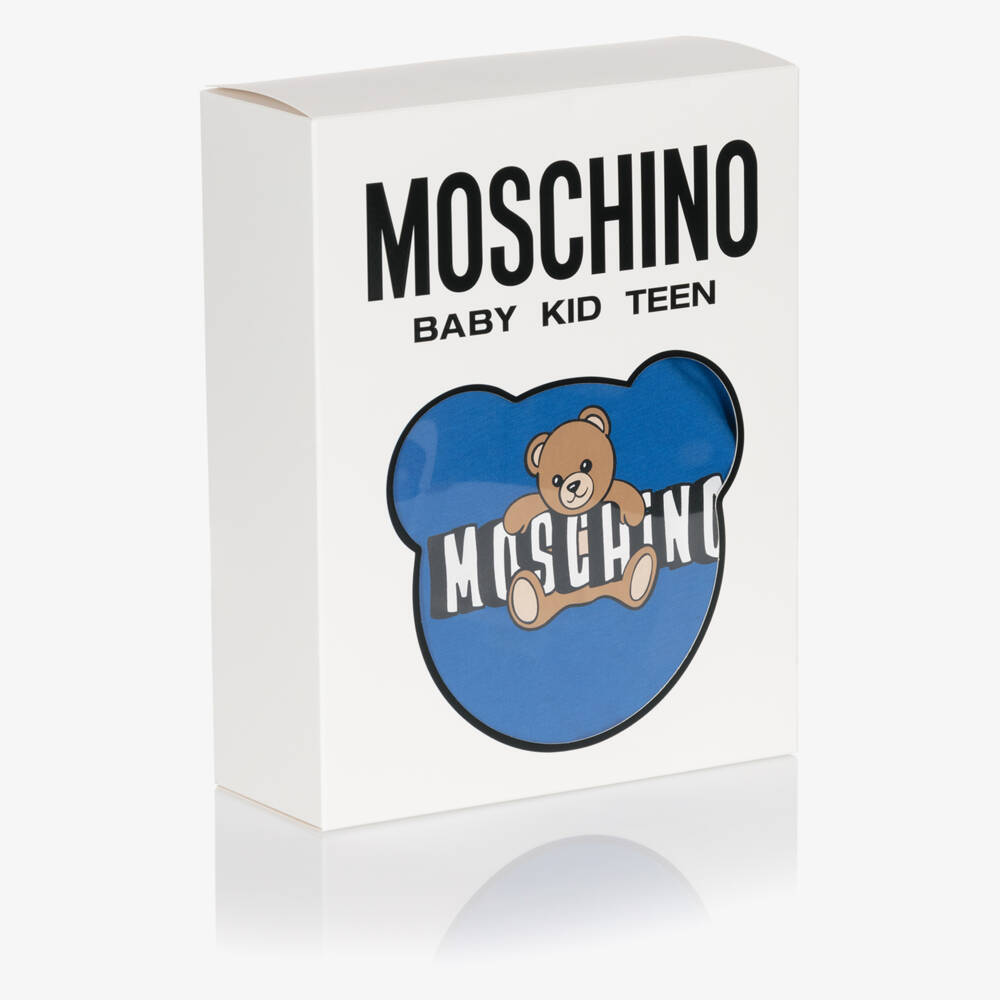 Moschino-Navy Blue Bear Patterned Shorts Set | Childrensalon Outlet