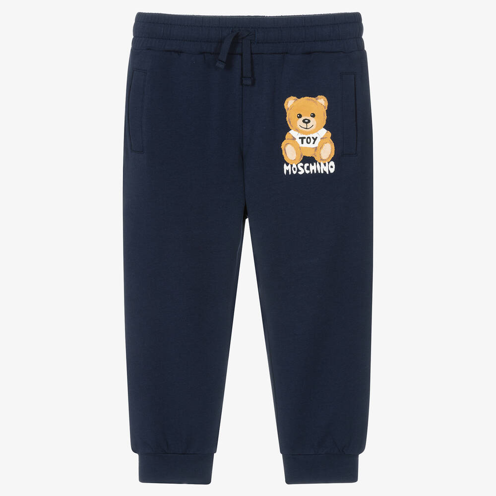 Moschino Kid-Teen - Navy Blue Cotton Jersey Joggers | Childrensalon