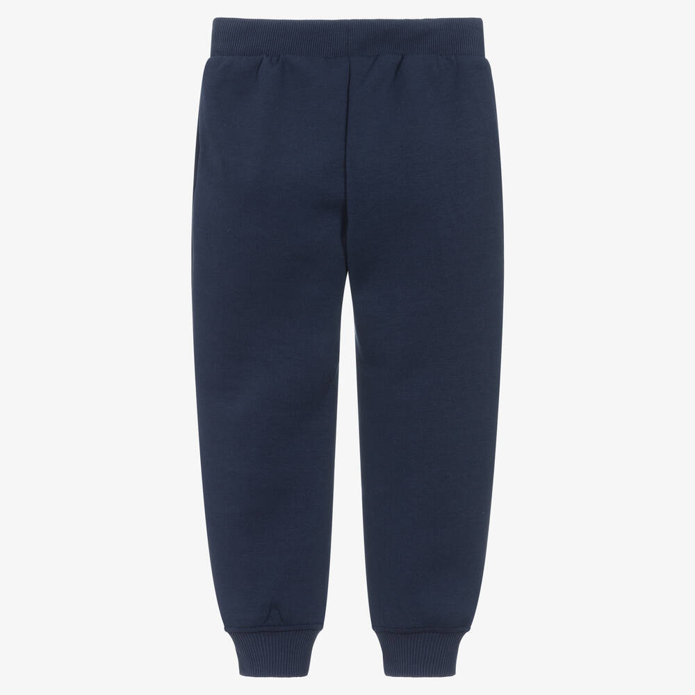 Moschino Kid-Teen-Navy Blue Cotton Jersey Logo Joggers | Childrensalon Outlet