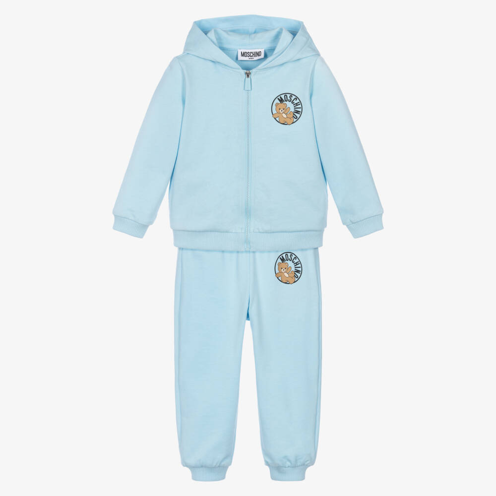 Moschino-Navy Blue Cotton Tracksuit Set | Childrensalon Outlet