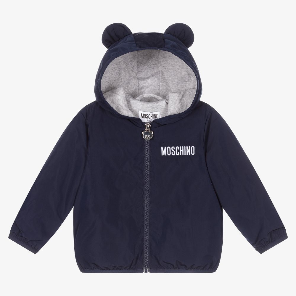 Moschino Baby - Navyblaue Kapuzenjacke für Babys | Childrensalon