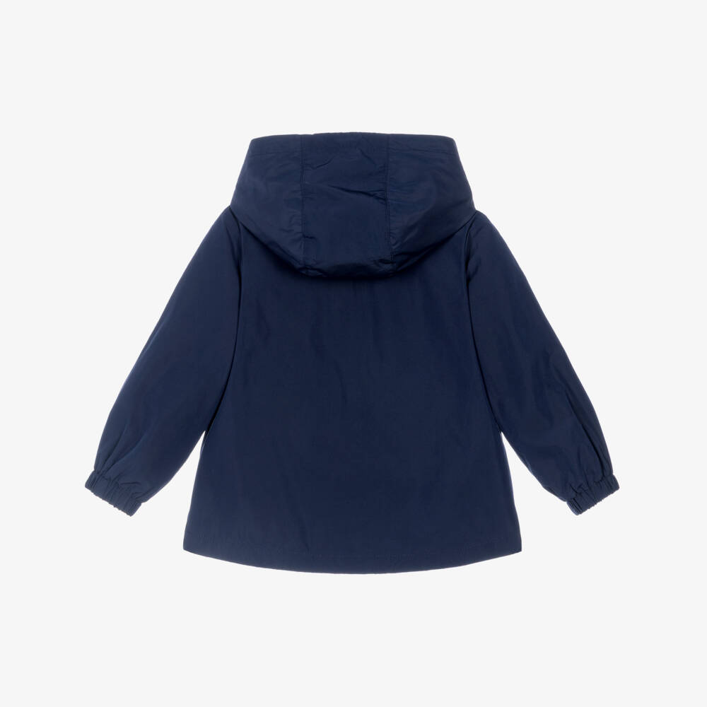 Moschino-Navy Blue Logo Hoodie Jacket | Childrensalon Outlet