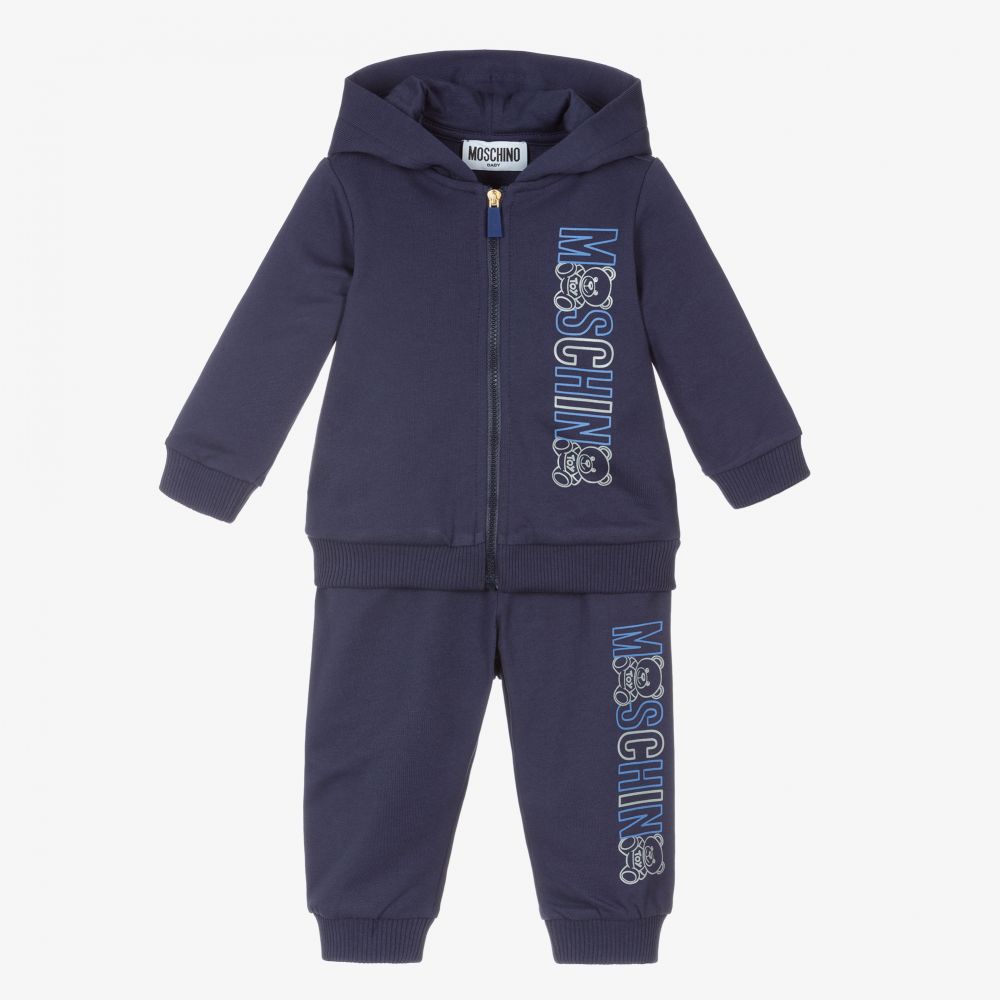 Moschino Baby Navy Blue Logo Tracksuit Childrensalon Outlet
