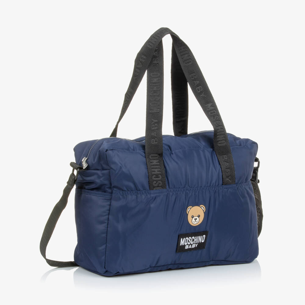 Moschino-Navy Blue Moschino Teddy Bear Changing Bag (40cm) | Childrensalon Outlet