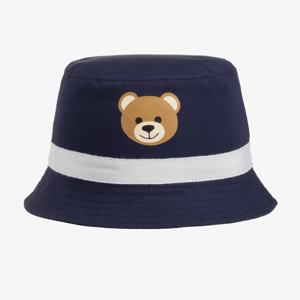 Moschino Baby - Navy Blue Teddy Bear Sun Hat | Childrensalon