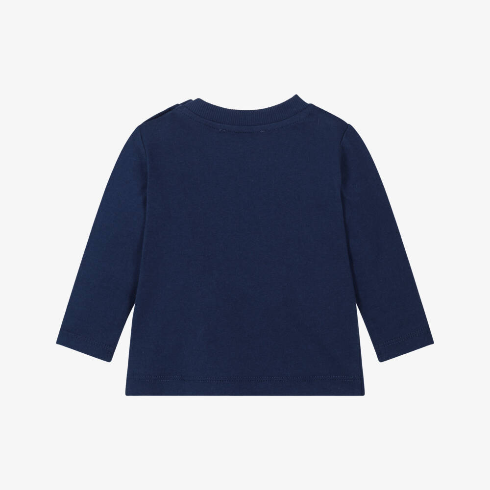 Moschino-Navy Cotton Bear Logo Top | Childrensalon Outlet