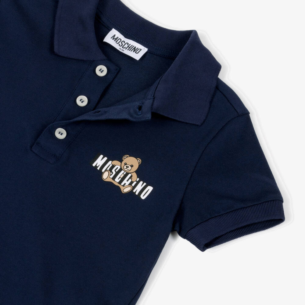 Moschino-Navy Moschino Bear Polo | Childrensalon Outlet