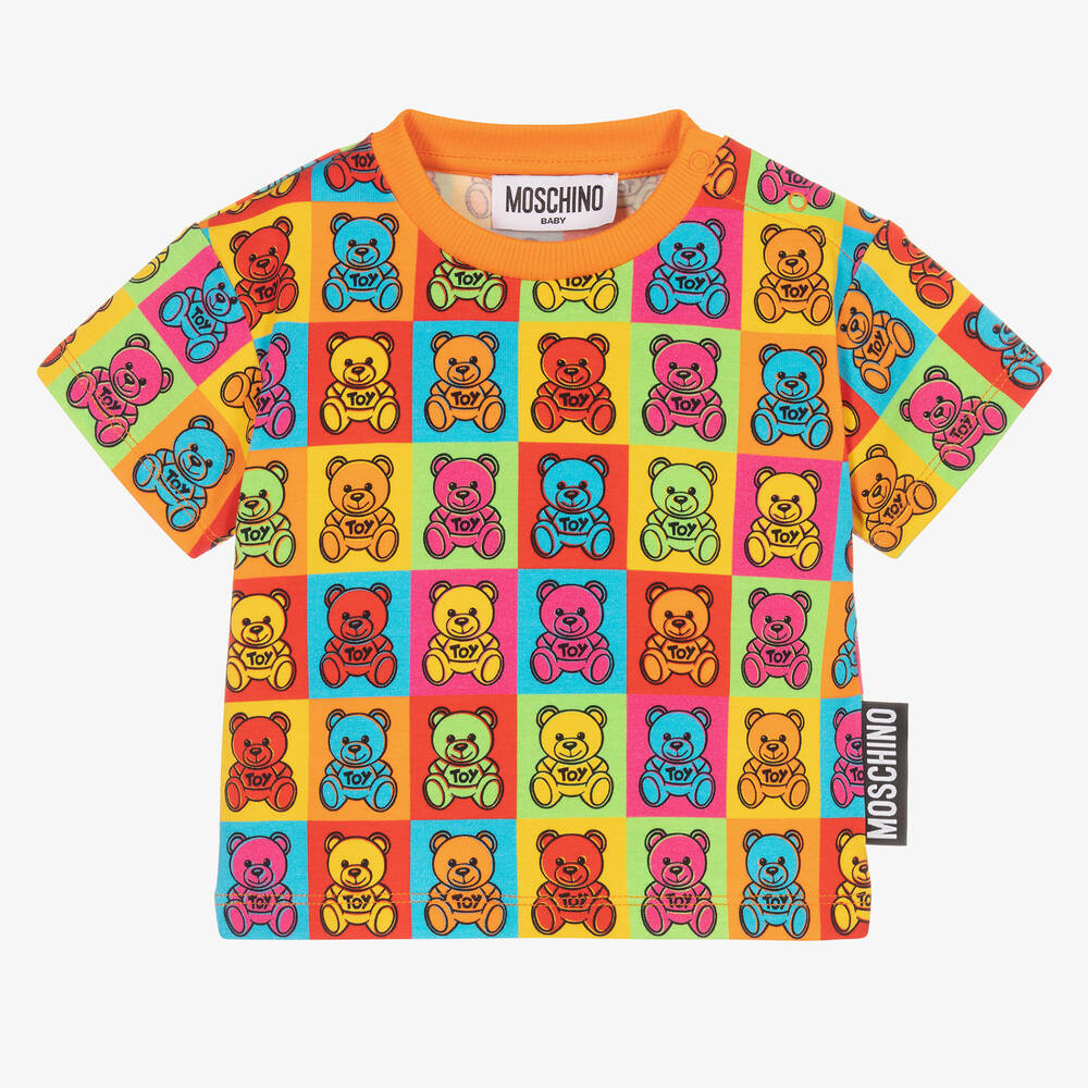 Moschino Baby - Orange Cotton Logo T-Shirt | Childrensalon