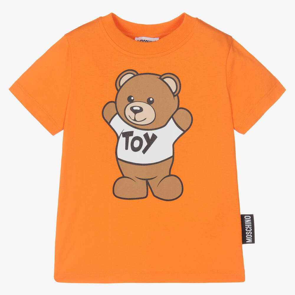 Moschino Kid-Teen - Orange Teddy Bear T-Shirt | Childrensalon