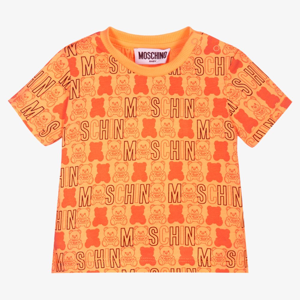 Moschino Baby - Oranges T-Shirt mit Teddybär-Print | Childrensalon