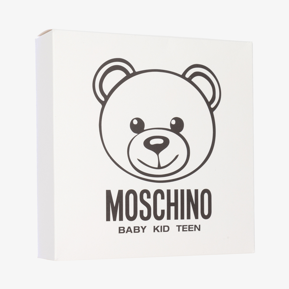 موسكينو Baby-طقم قبعة ومريلة قطن عضوي لون زهري للمولودات | Childrensalon Outlet