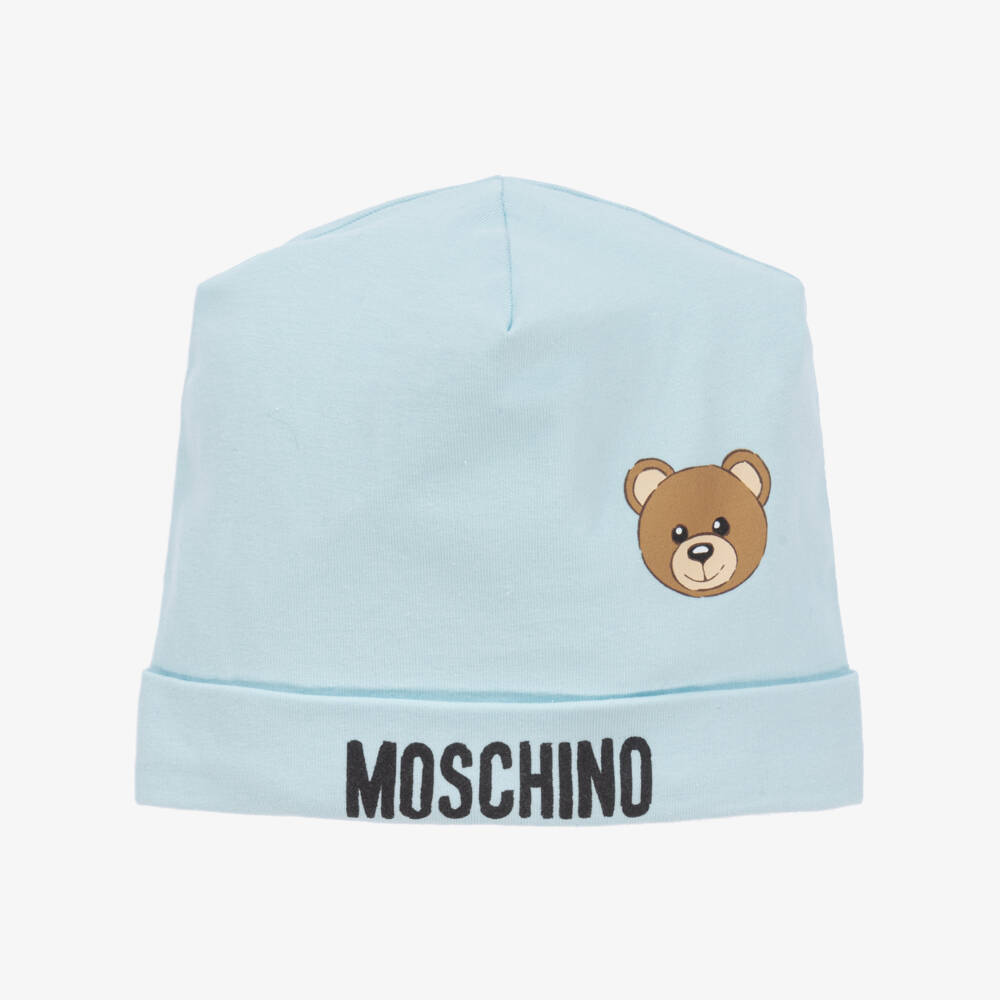 Moschino Baby-Pale Blue Cotton Baby Hat | Childrensalon Outlet