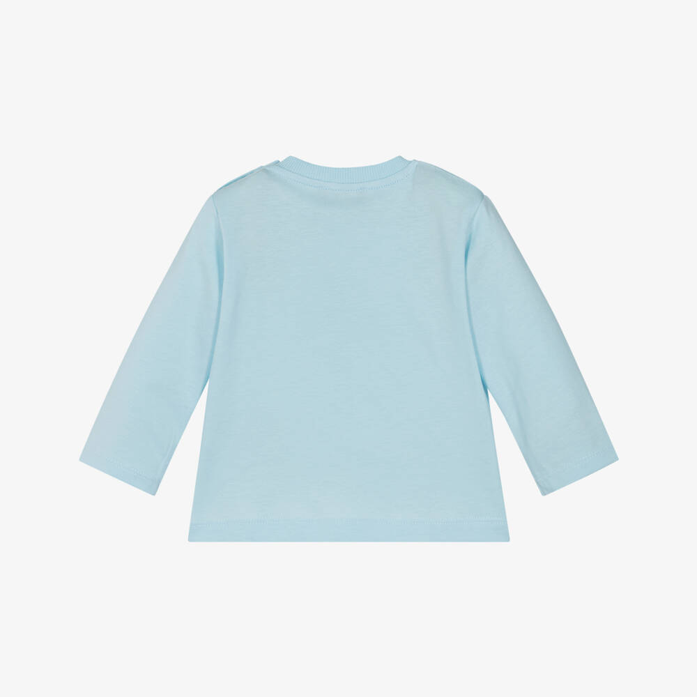 Moschino-Pale Blue Cotton Teddy Bear & Deer Top | Childrensalon Outlet