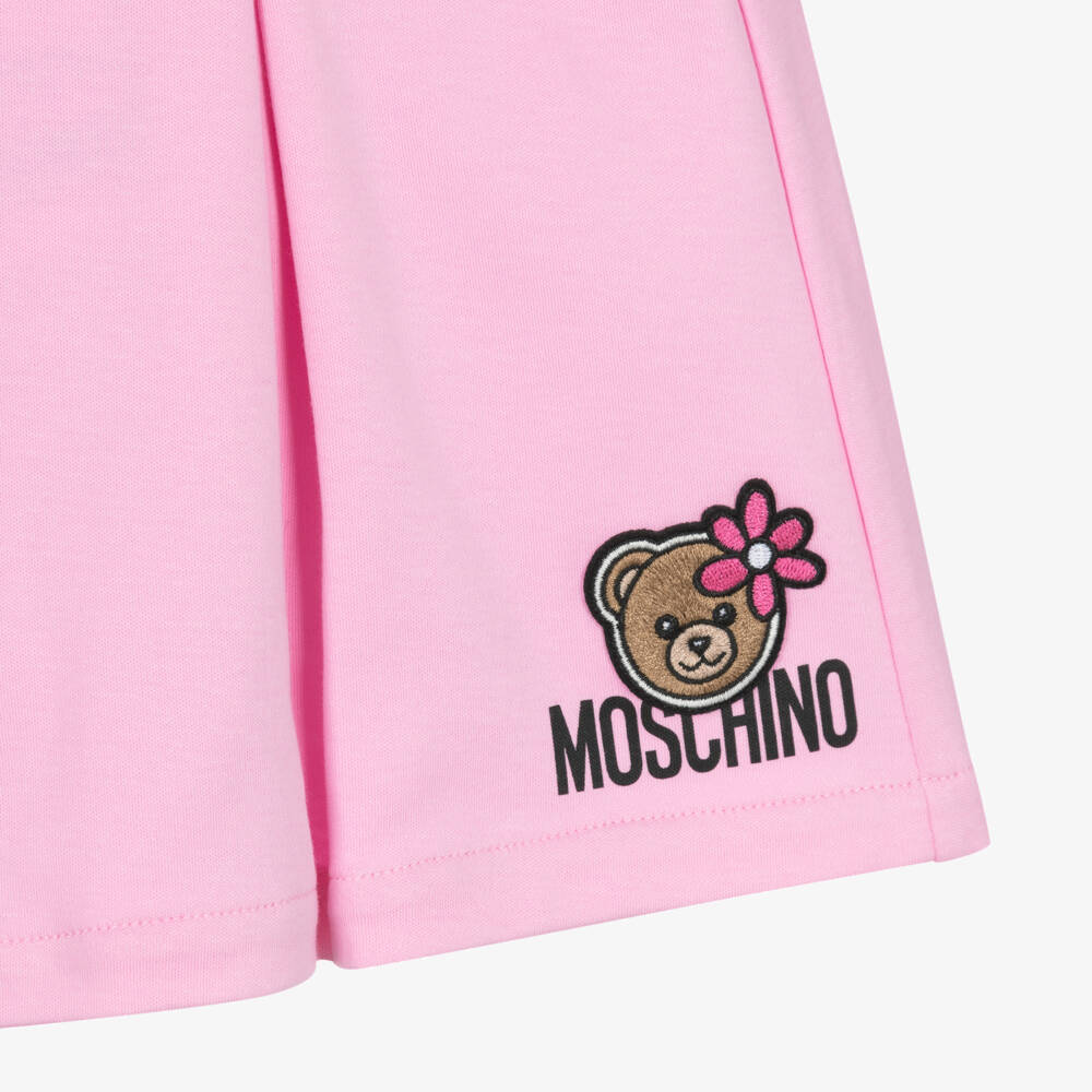 Moschino-Розовые шорты с медвежонком логотипом для девочек | Childrensalon Outlet