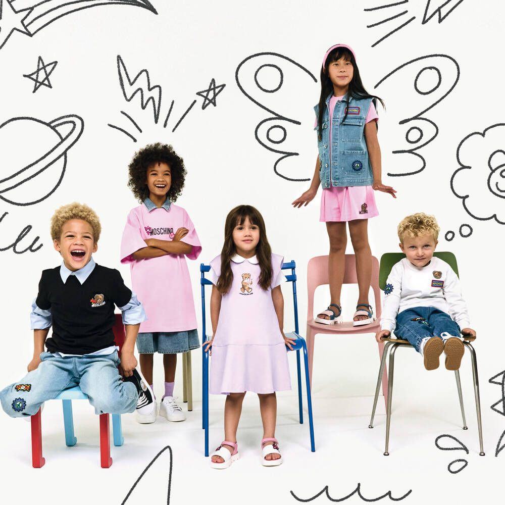 Moschino-Розовые шорты с медвежонком логотипом для девочек | Childrensalon Outlet