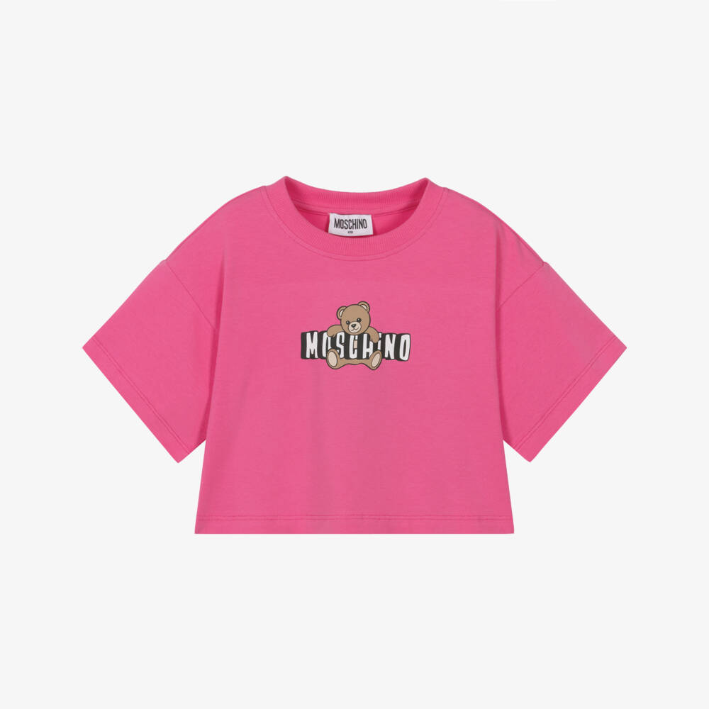 Moschino-Pink Bear Logo T-shirt | Childrensalon Outlet