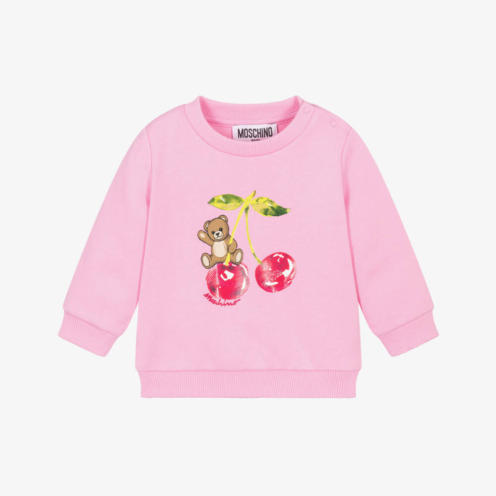 Moschino-Pink Cherry Bear Logo | Childrensalon Outlet