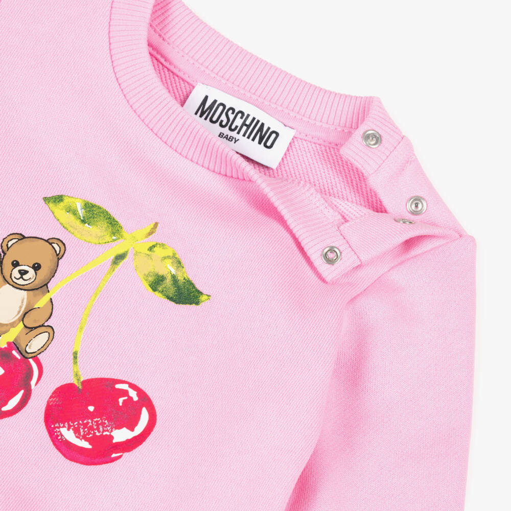 Moschino-Pink Cherry Bear Logo | Childrensalon Outlet