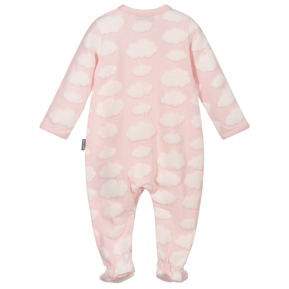 Moschino Pink Cloud Logo Babygrow Childrensalon Outlet