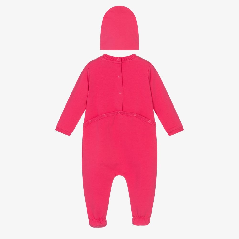 Moschino Baby-Pink Cotton Babygrow Set | Childrensalon Outlet