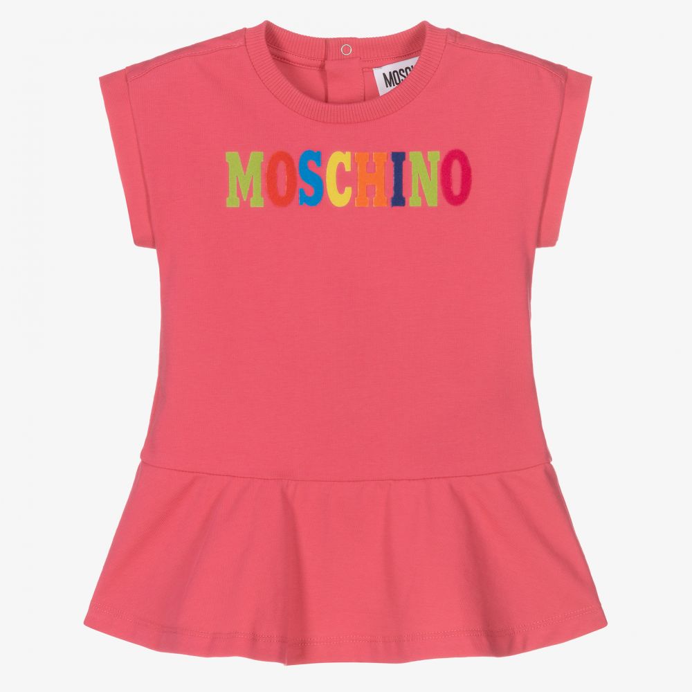 Moschino Baby - Pinkes Kleid aus Baumwolljersey | Childrensalon