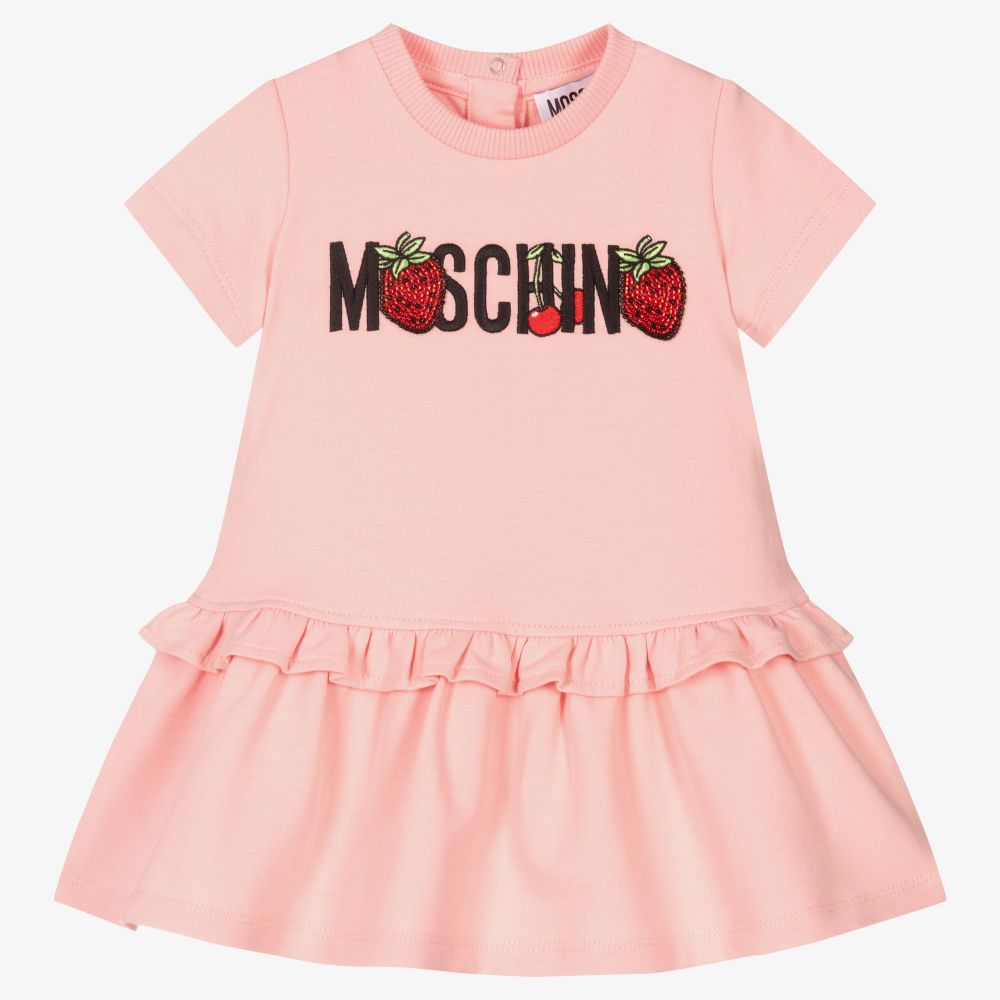 Moschino Baby - Розовое платье из хлопкового джерси | Childrensalon