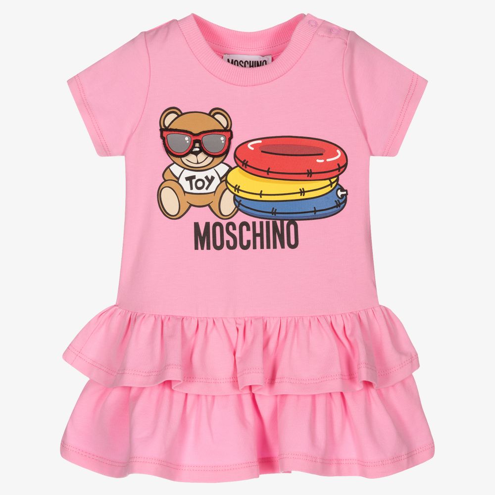 Moschino Baby - Розовое платье из хлопкового джерси  | Childrensalon