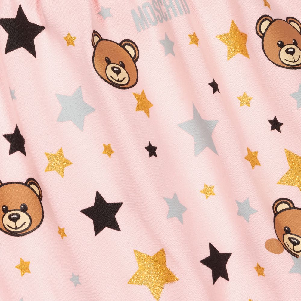 Moschino Kid-Teen-Pink Cotton Jersey Logo Skirt | Childrensalon Outlet