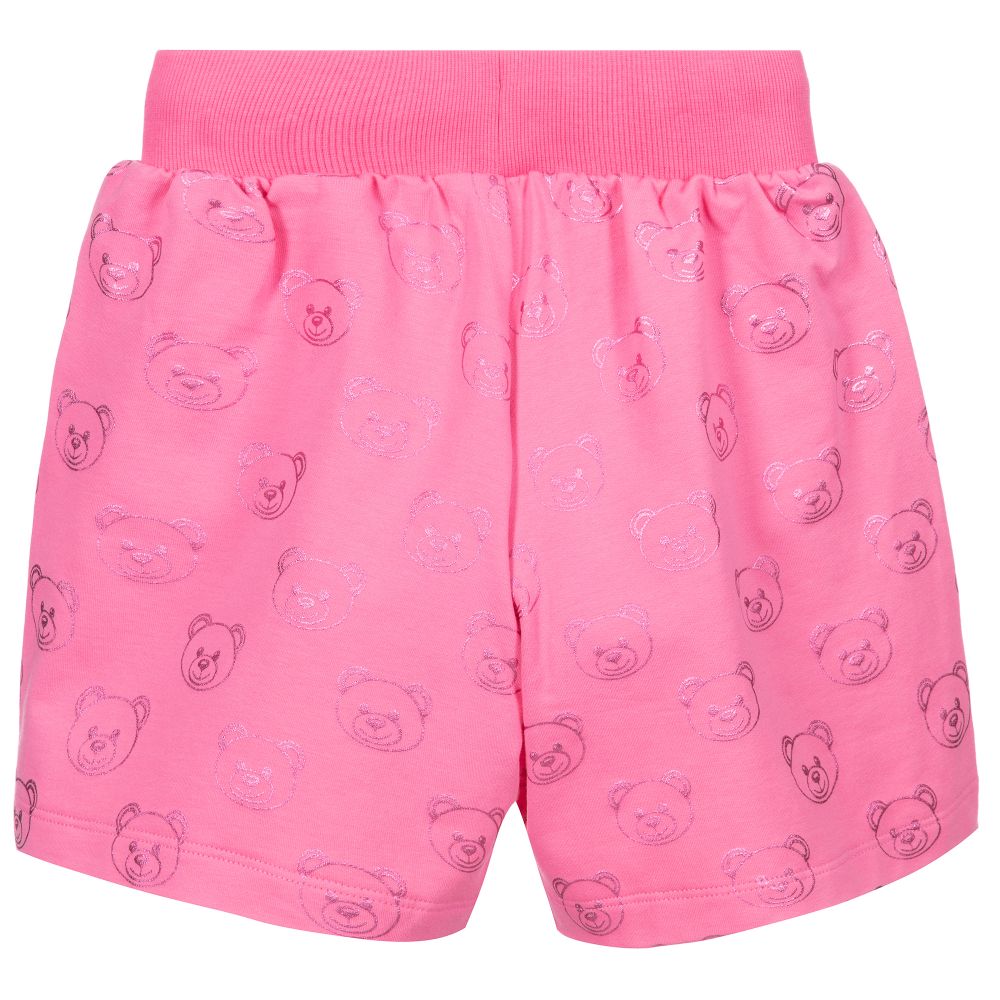 Moschino Kid-Teen-Pink Cotton Jersey Shorts  | Childrensalon Outlet