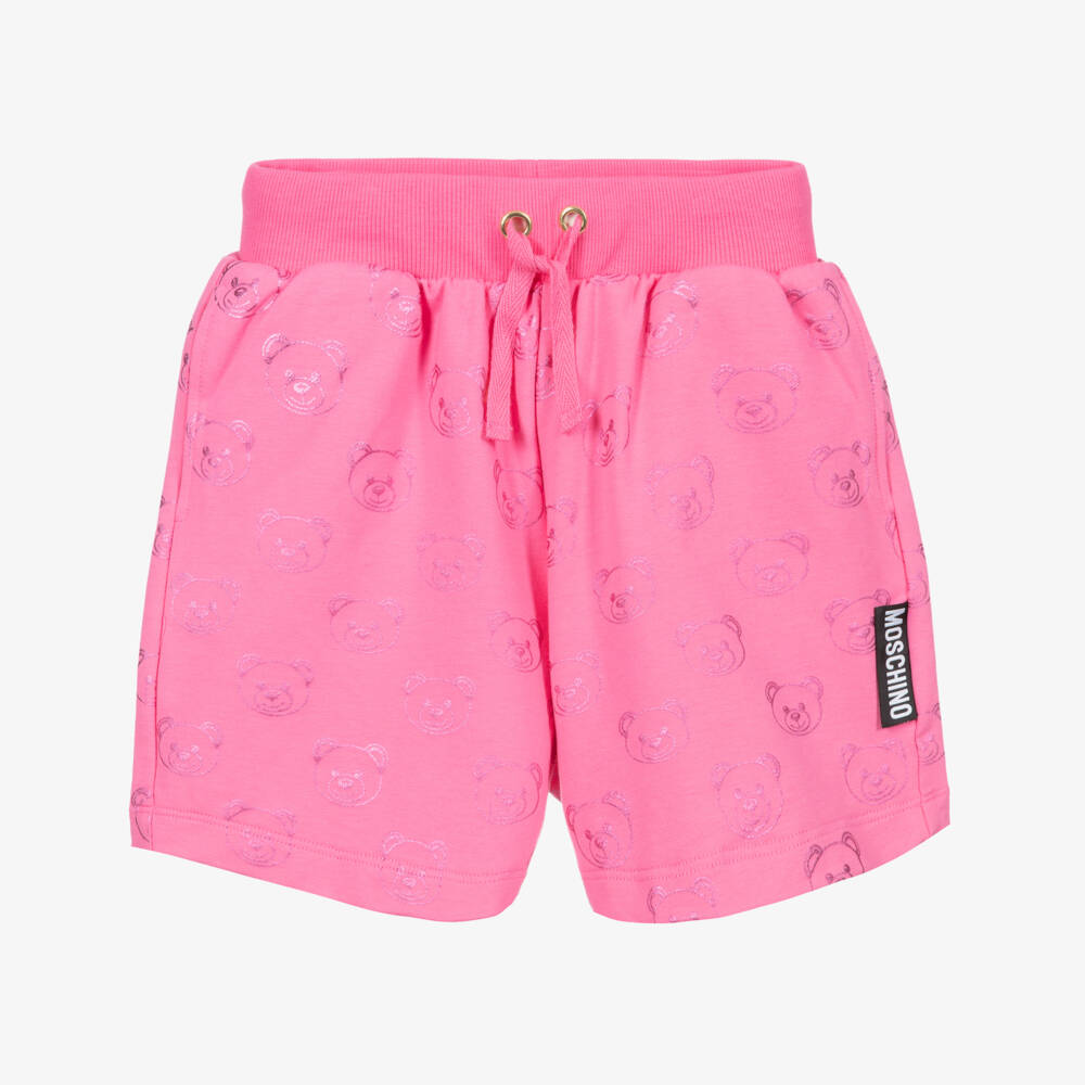Moschino Kid-Teen-Pink Cotton Jersey Shorts  | Childrensalon Outlet