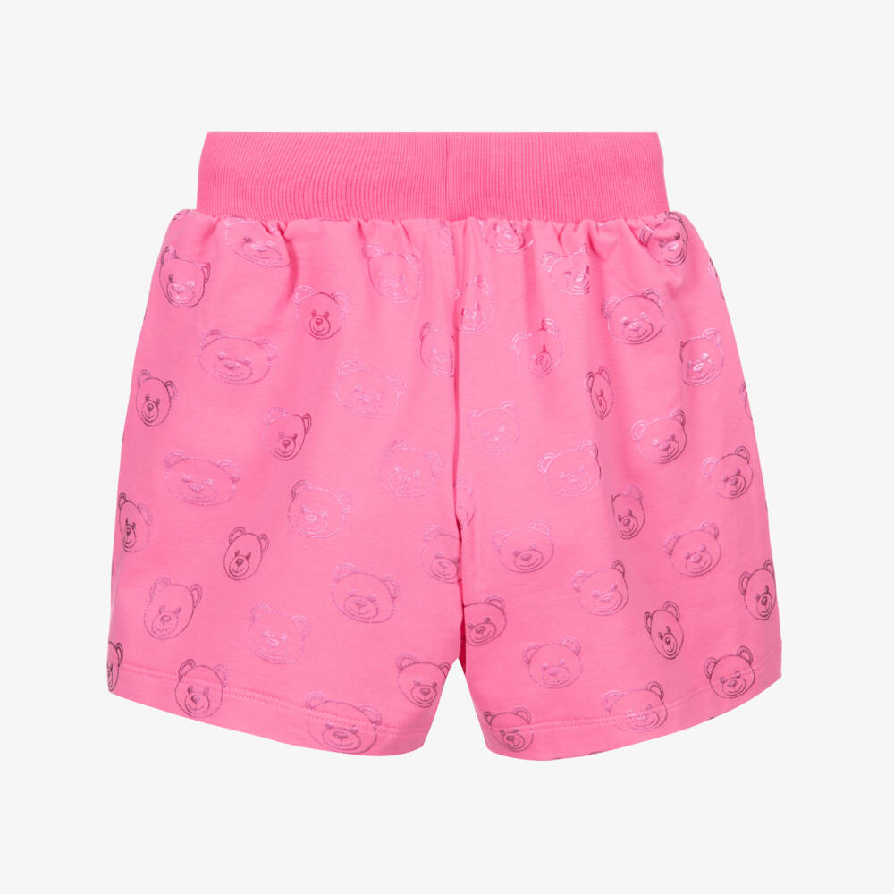 Moschino Kid-Teen-Pink Cotton Jersey Shorts | Childrensalon Outlet