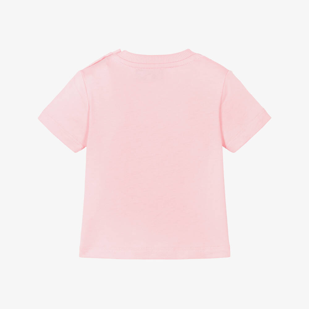 Moschino-Pink Cotton Jersey Teddy Bear T-Shirt | Childrensalon Outlet
