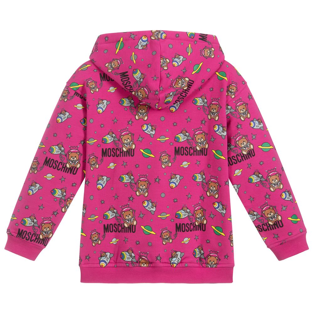 Moschino Kid Teen Pink Cotton Logo Hoodie
