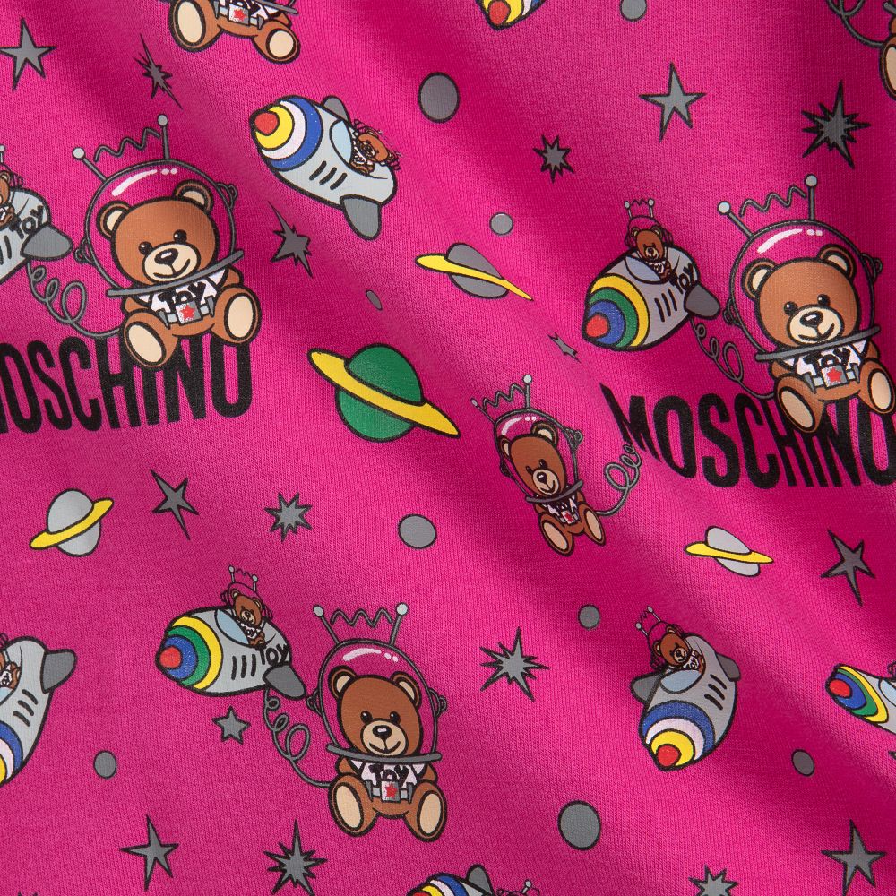 Moschino Kid-Teen-توب هودي قطن جيرسي لون زهري للبنات | Childrensalon Outlet