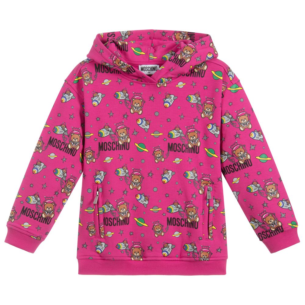 Moschino Kid-Teen - Pink Cotton Logo Hoodie | Childrensalon