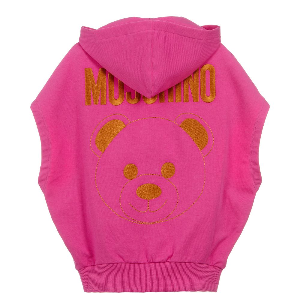 Moschino Kid-Teen-Pink Cotton Logo Hoodie | Childrensalon Outlet