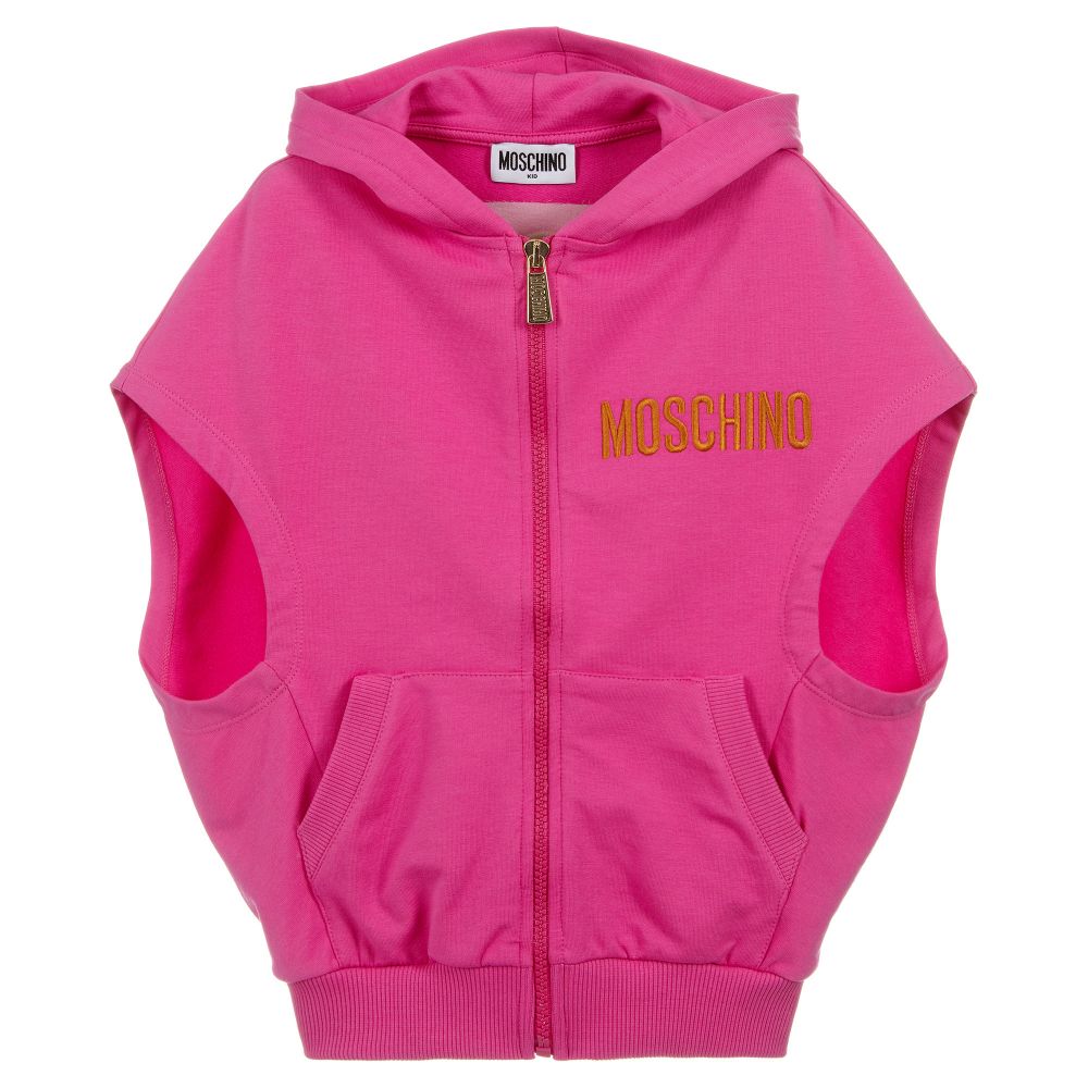 Moschino Kid-Teen - Pink Cotton Logo Hoodie | Childrensalon