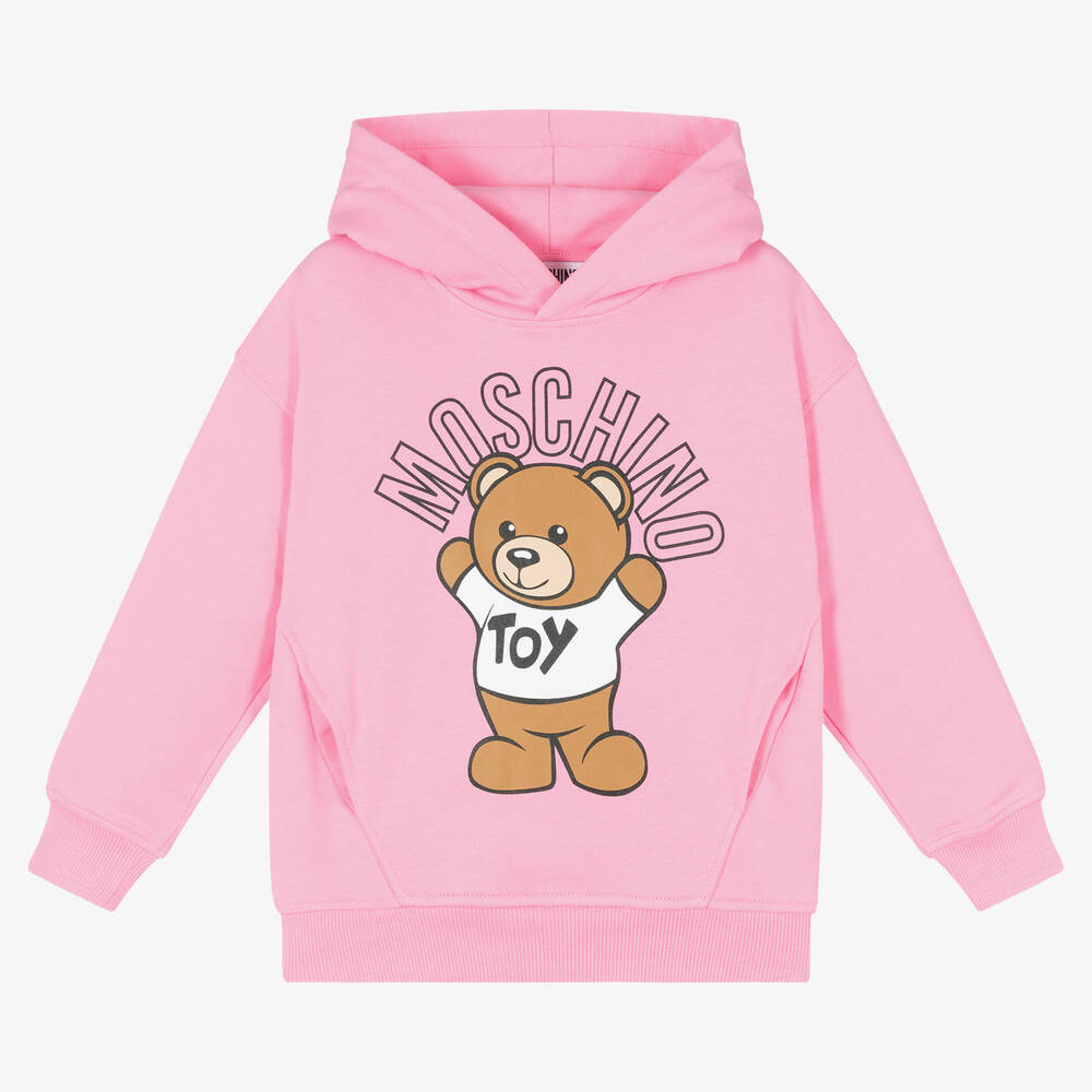 Moschino Kid-Teen - Pink Cotton Logo Hoodie | Childrensalon